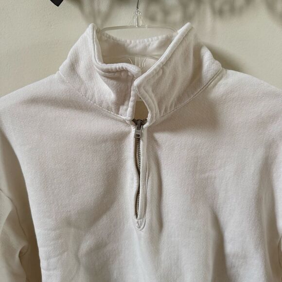 re/done Hanes 70s Half-zip Sweatshirt in Off-White L - Picture 6 of 12